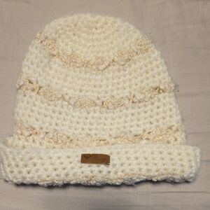 Y2K Roxy Ivory Textured Beanie